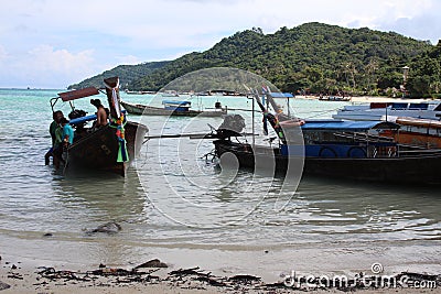 Long-tail boats Editorial Stock Photo